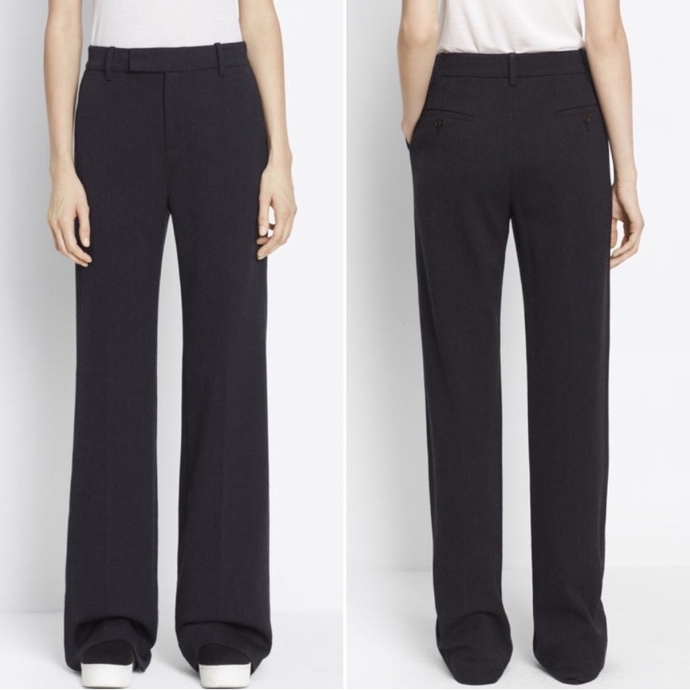 Vince Wide Leg High Waisted Blue H Coastal Pants size 4 charcoal
